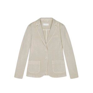 Circolo 1901 Slim Fit Stretch Blazer Jacket Womens 46 10 Beige Khaki Cotton